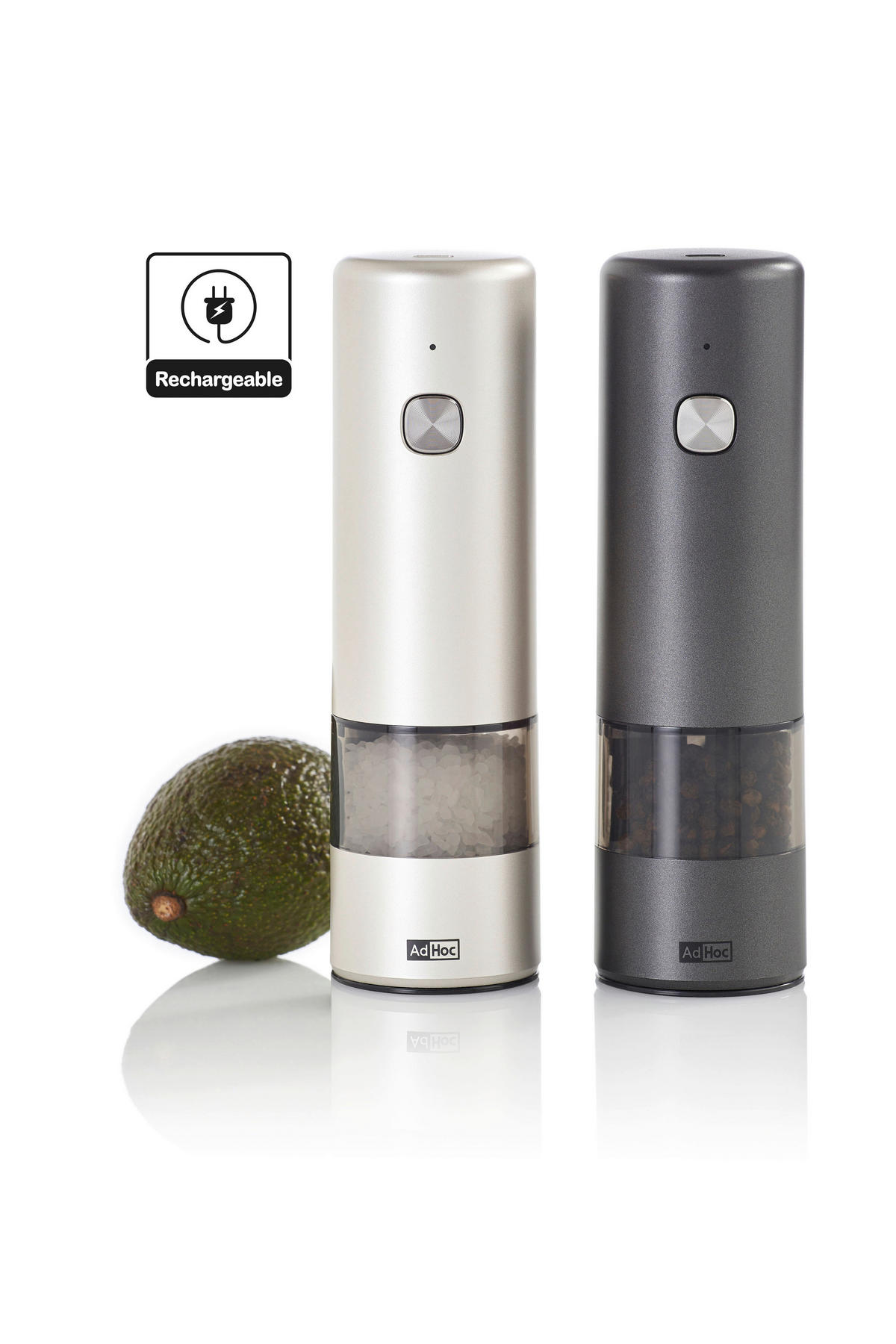 SALZ- UND PFEFFERMÜHLE I MILL  - Dunkelgrau/Hellgrau, Design, Keramik/Kunststoff (5/17cm) - AdHoc