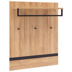 GARDEROBENPANEEL  in 90/113/28 cm  - Eichefarben/Schwarz, Design, Holzwerkstoff/Metall (90/113/28cm) - Xora
