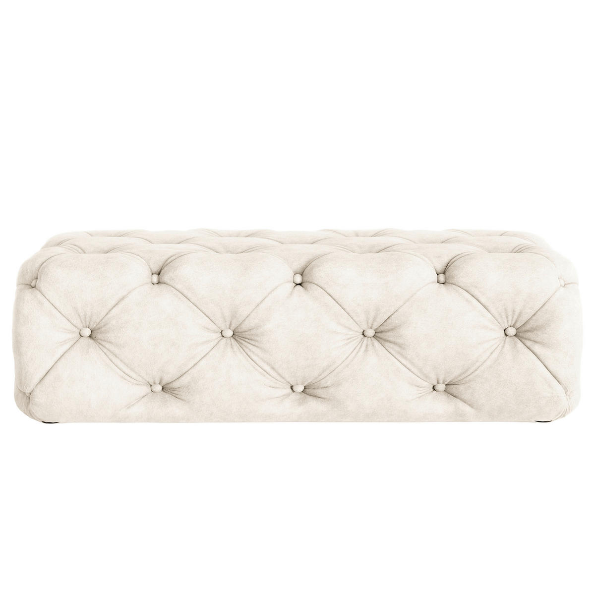 HOCKER Fresco Mikrofaser Creme  - Creme/Schwarz, Design, Kunststoff/Textil (130/39/65cm) - P & B