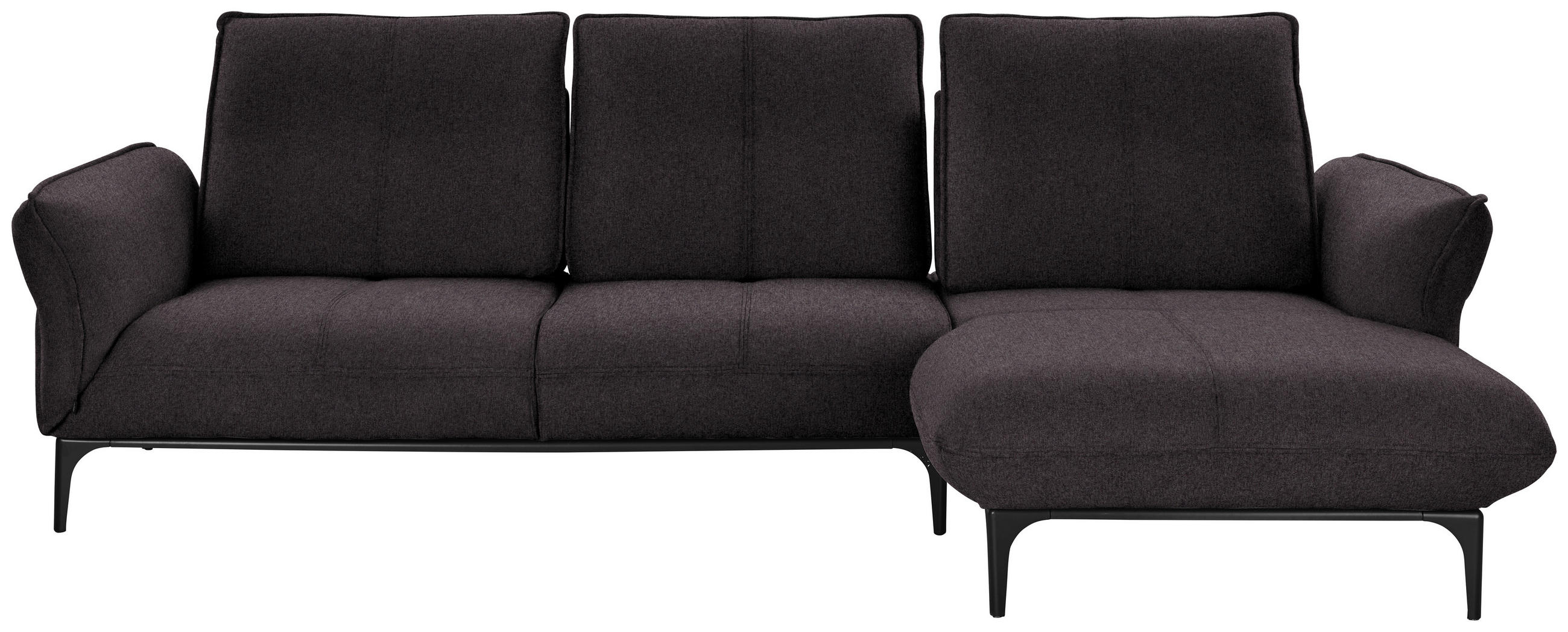 ECKSOFA in Webstoff Braun  - Schwarz/Braun, Natur, Textil (277/182cm) - Valnatura