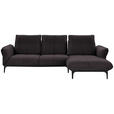 ECKSOFA in Webstoff Braun  - Schwarz/Braun, Natur, Textil (277/182cm) - Valnatura