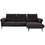 ECKSOFA in Webstoff Braun  - Schwarz/Braun, Natur, Textil (277/182cm) - Valnatura