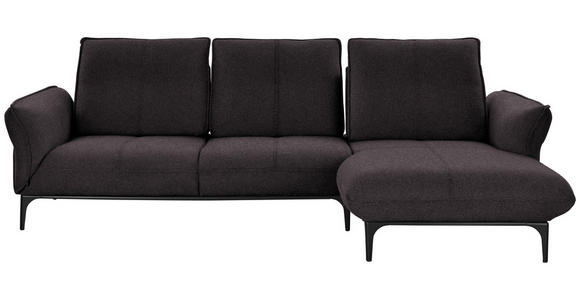 ECKSOFA in Webstoff Braun  - Schwarz/Braun, Natur, Textil (277/182cm) - Valnatura