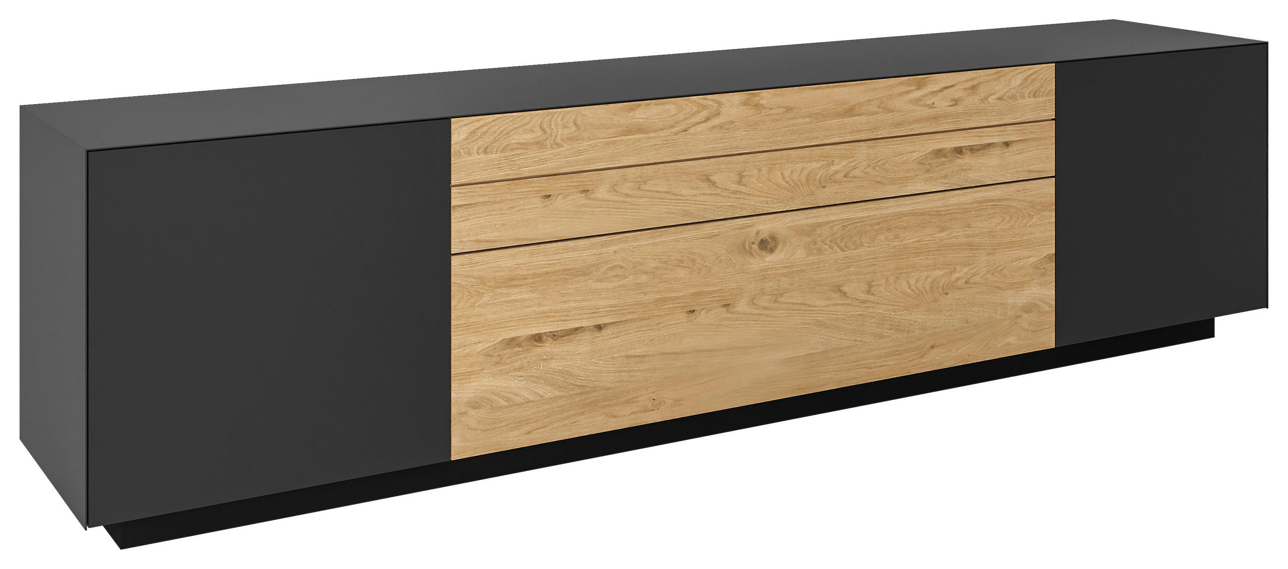 LOWBOARD Celika  in 210/55/40 cm  - Wildeiche/Anthrazit, Natur, Holz/Holzwerkstoff (210/55/40cm) - Dieter Knoll