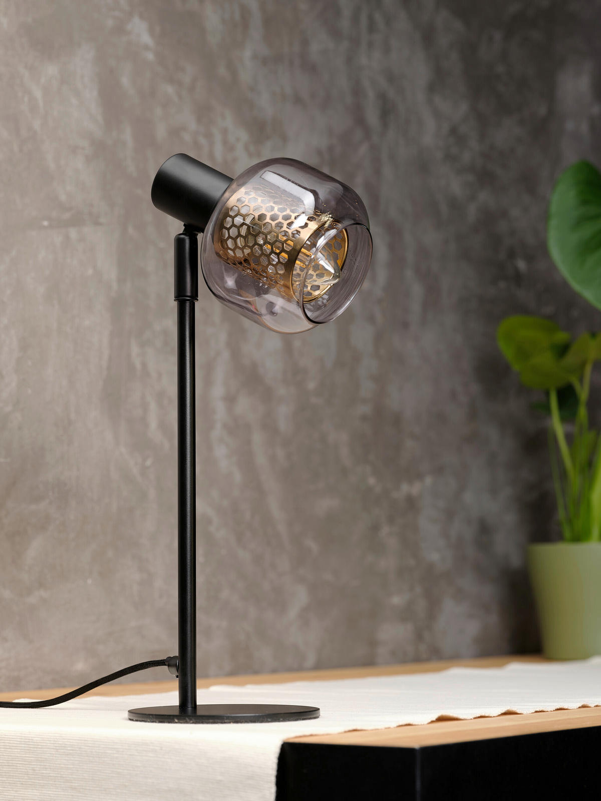 TISCHLEUCHTE 12/14,5/37,7 cm   - Schwarz, Basics, Glas/Metall (12/14,5/37,7cm) - Osram