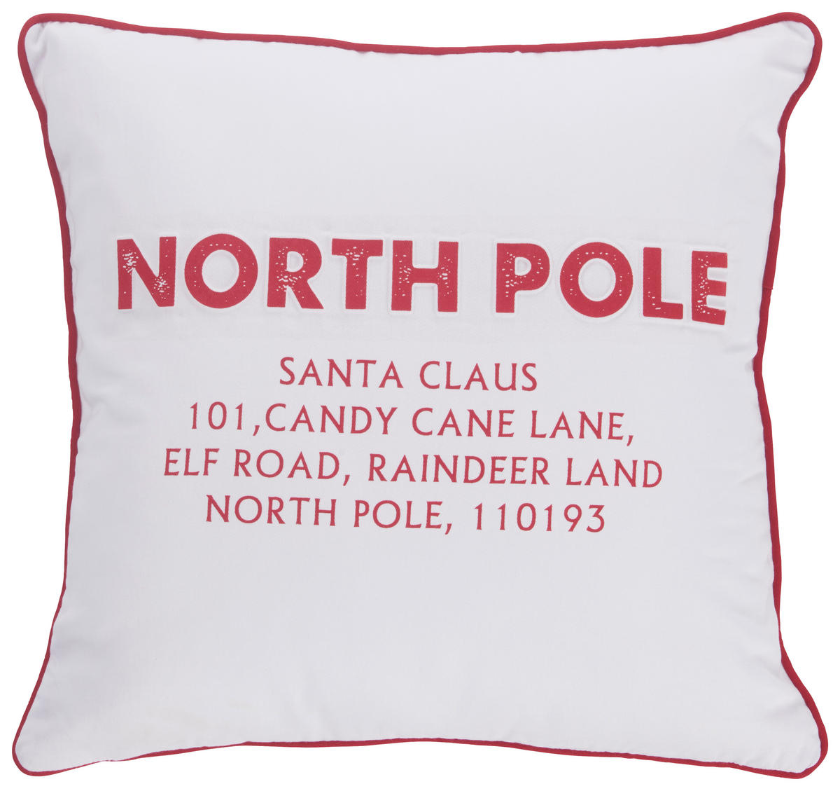 ZIERKISSEN  45/45 cm   - Rot/Weiß, Trend, Textil (45/45cm) - X-Mas