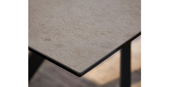 ESSTISCH in Metall, Glas, Keramik 180-260/95/76 cm - Schwarz/Grau, Design, Glas/Keramik (180-260/95/76cm) - Novel