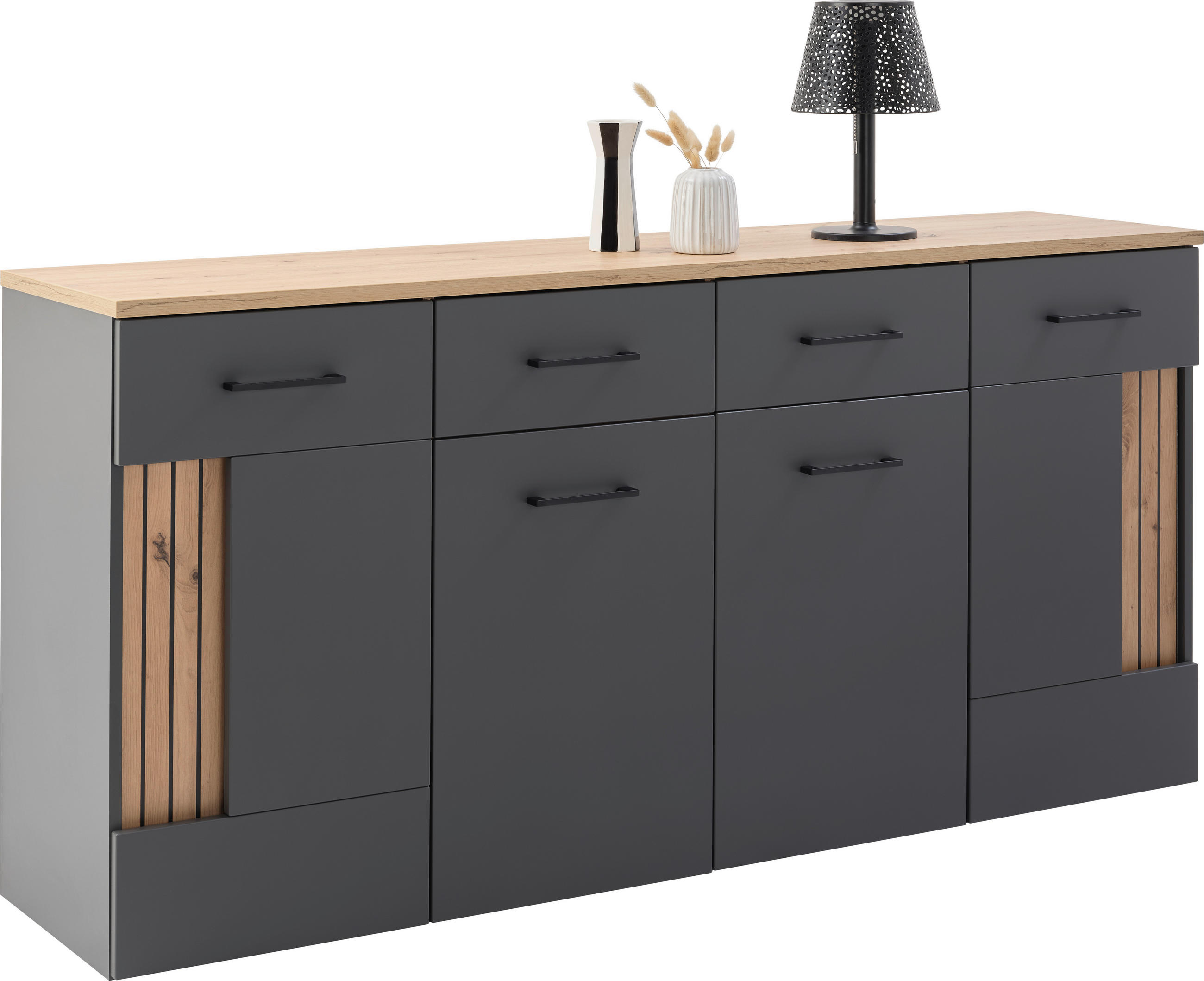 Sideboard B: 170cm Amare Artisan Eiche/anthrazit