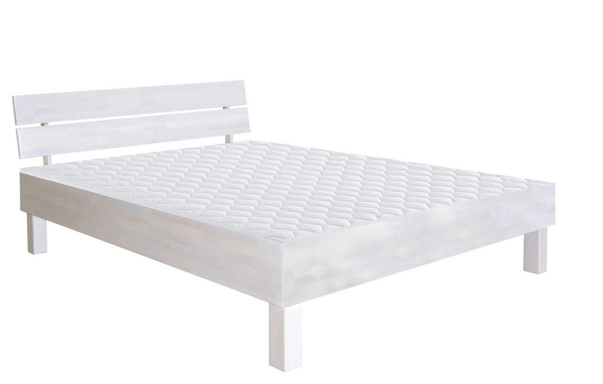 BETT 140/200 cm  in Weiss   - Weiss, Natur, Holz (140/200cm) - Carryhome