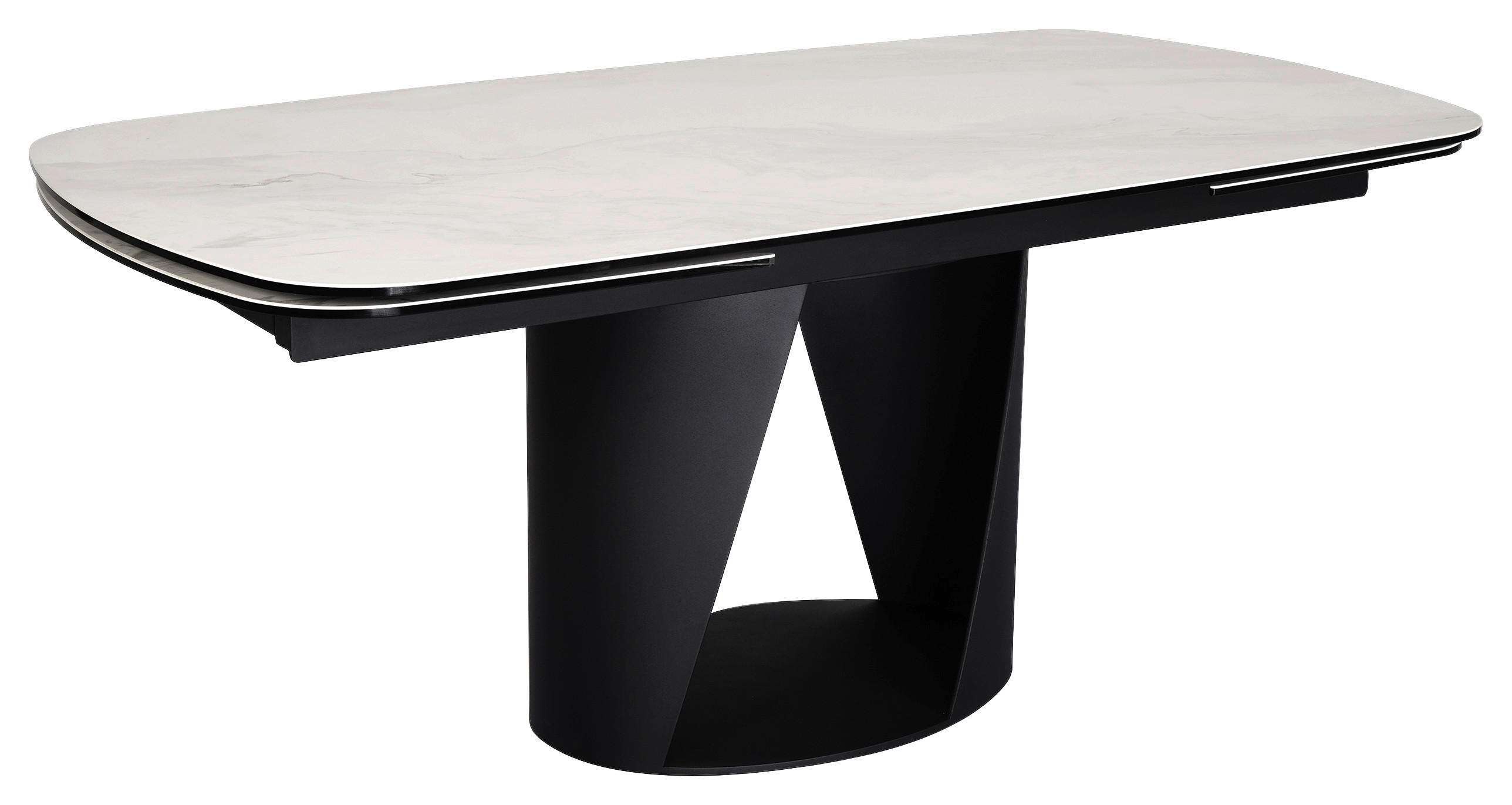 ESSTISCH 180-270/98/76 cm  Metall, Glas, Keramik ausziehbar rechteckig Schwarz, Weiß  - Schwarz/Weiß, Design, Glas/Keramik (180-270/98/76cm) - Belluti