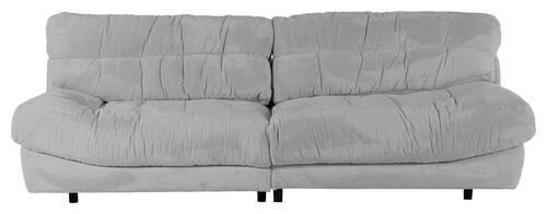 BIGSOFA in Plüsch Silberfarben  - Silberfarben/Schwarz, Konventionell, Kunststoff/Textil (262/70/115cm) - Ambia Home