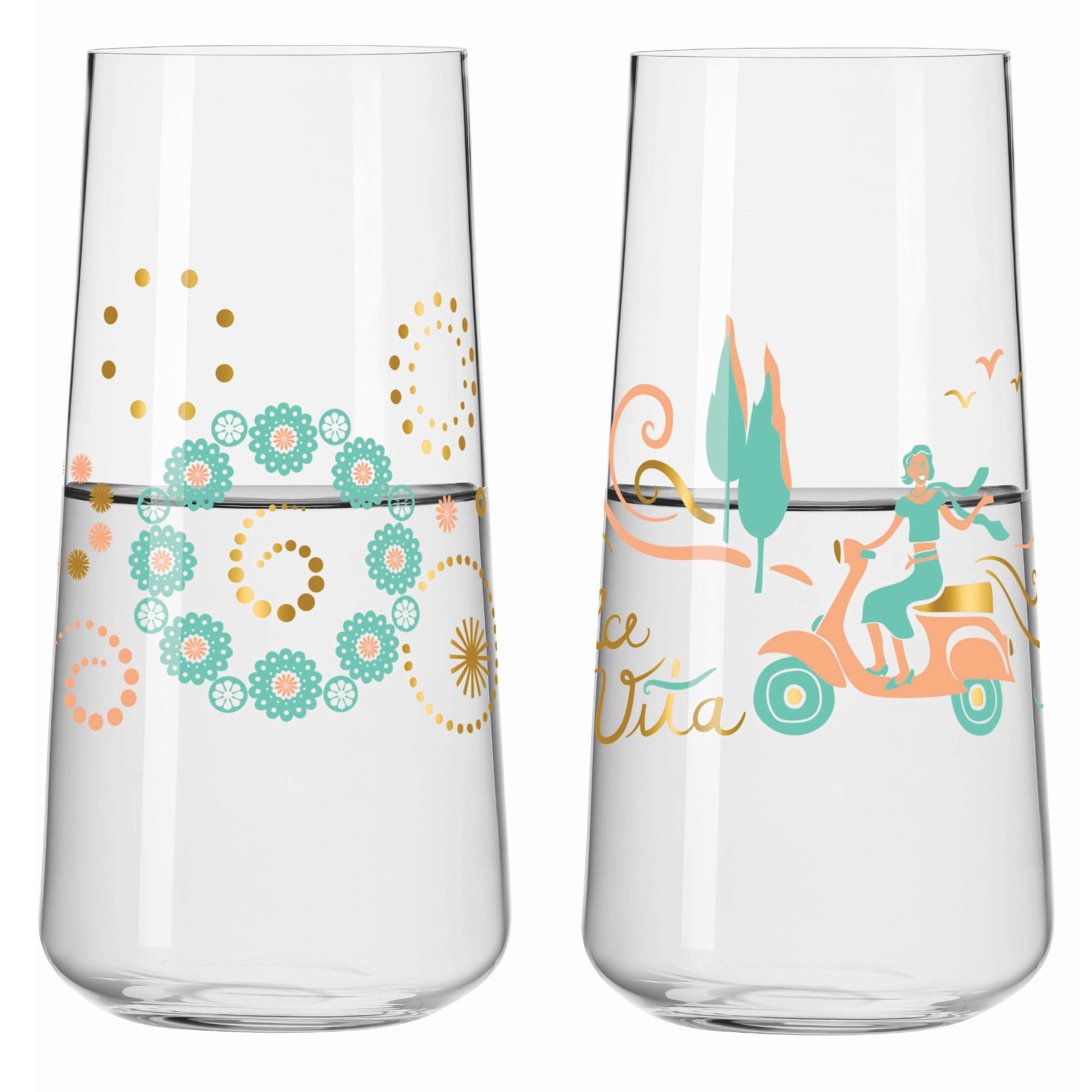 GLÄSERSET Sommerrausch  2-teilig  - Transparent/Multicolor, Design, Glas (8,2/16,6cm) - Ritzenhoff