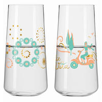 GLÄSERSET Sommerrausch  2-teilig  - Transparent/Multicolor, Design, Glas (8,2/16,6cm) - Ritzenhoff