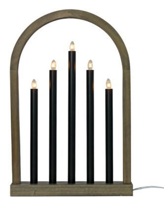 ADVENTSLJUSSTAKE  - gråbrun/svart, Klassisk, trä/plast (8/48,5/32cm) - Best Price