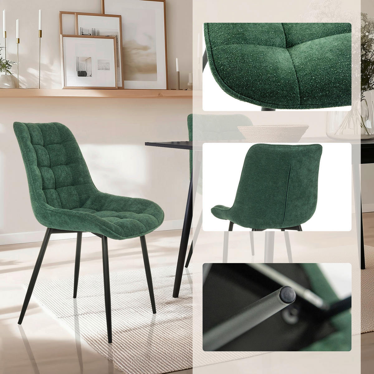 STUHL - Petrol/Schwarz, MODERN, Kunststoff/Textil (55/88/61cm) - MID.YOU