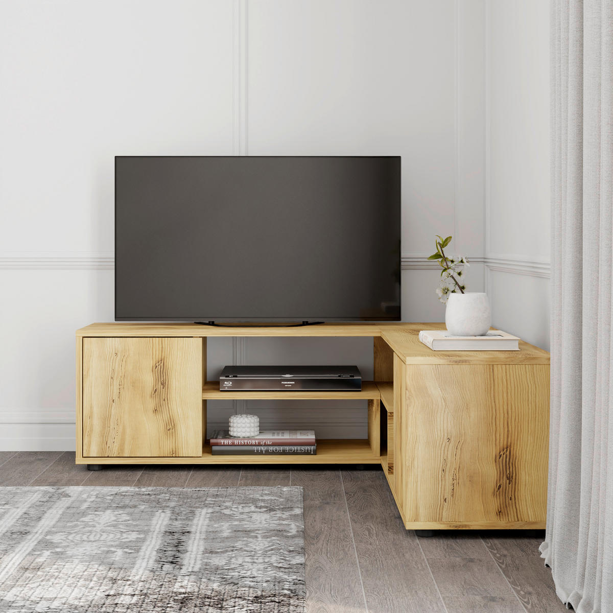 LOWBOARD Rosa TV-Ständer  in 125/40/120 cm  - Nussbaumfarben, Design, Holzwerkstoff/Metall (125/40/120cm) - Livetastic