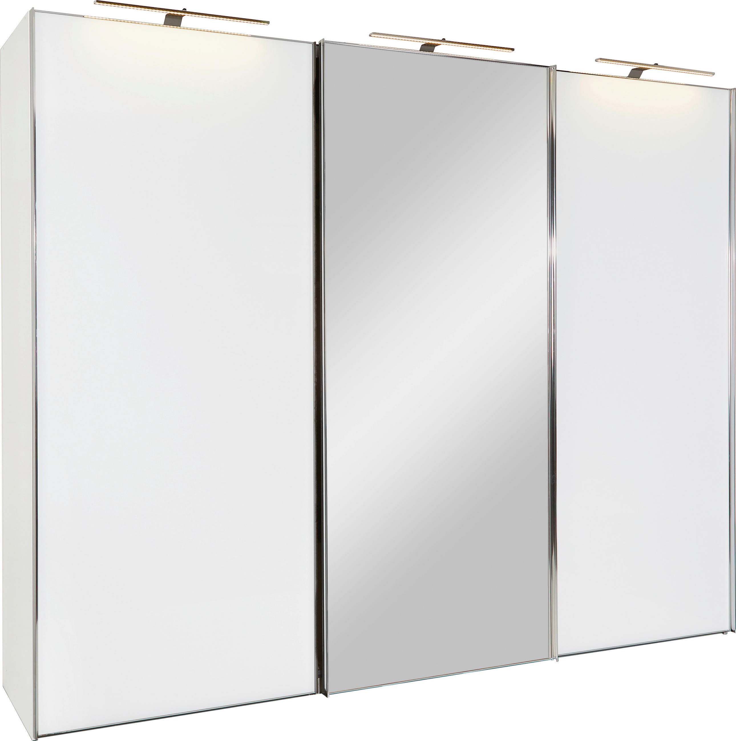 Schwebetürenschrank Mit Spiegel 336cm Sonate Rom, Weiß