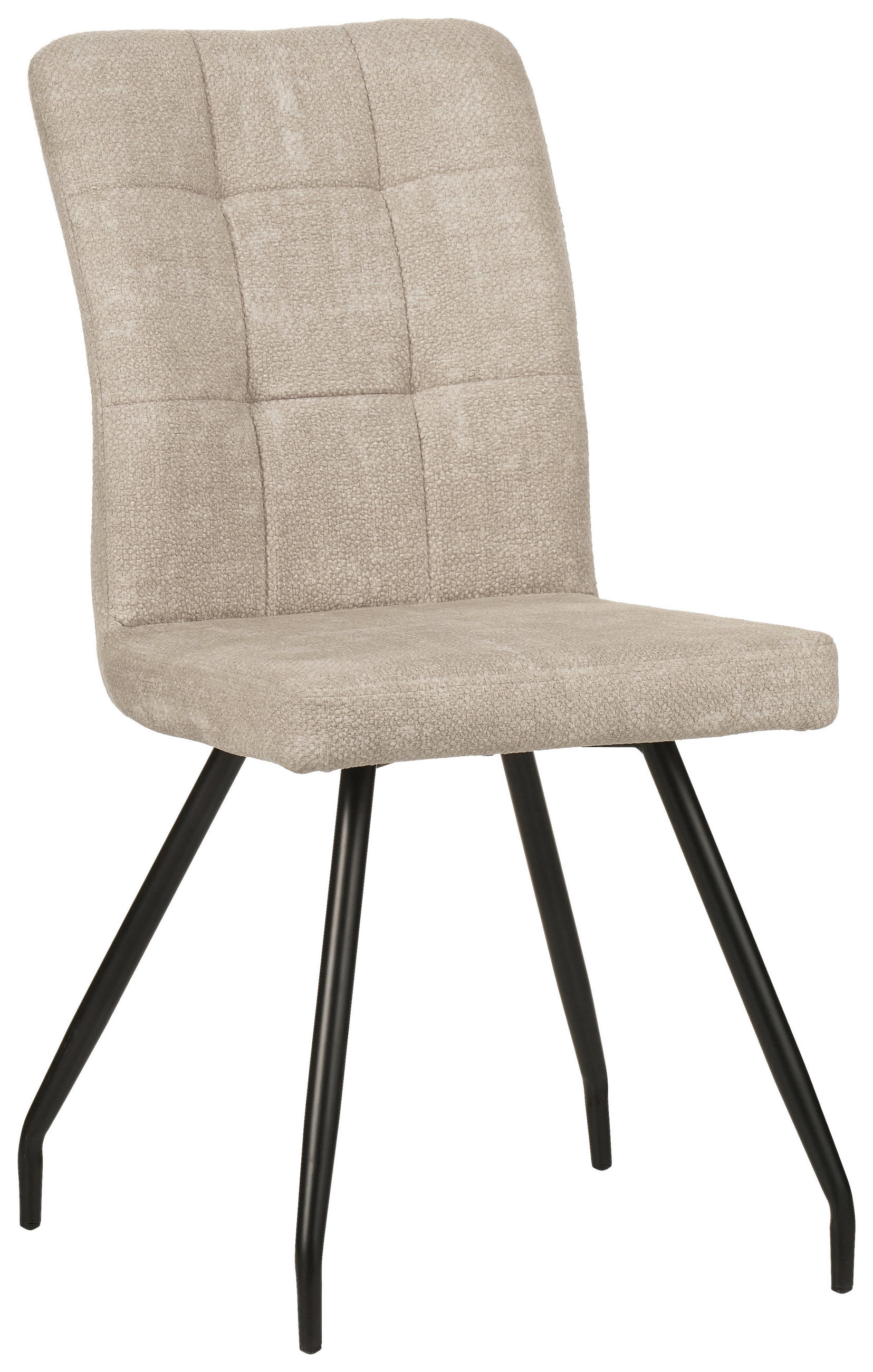 STUHL Mikrofaser Beige  - Beige/Schwarz, Design, Textil/Metall (44/88/59cm) - Boxxx