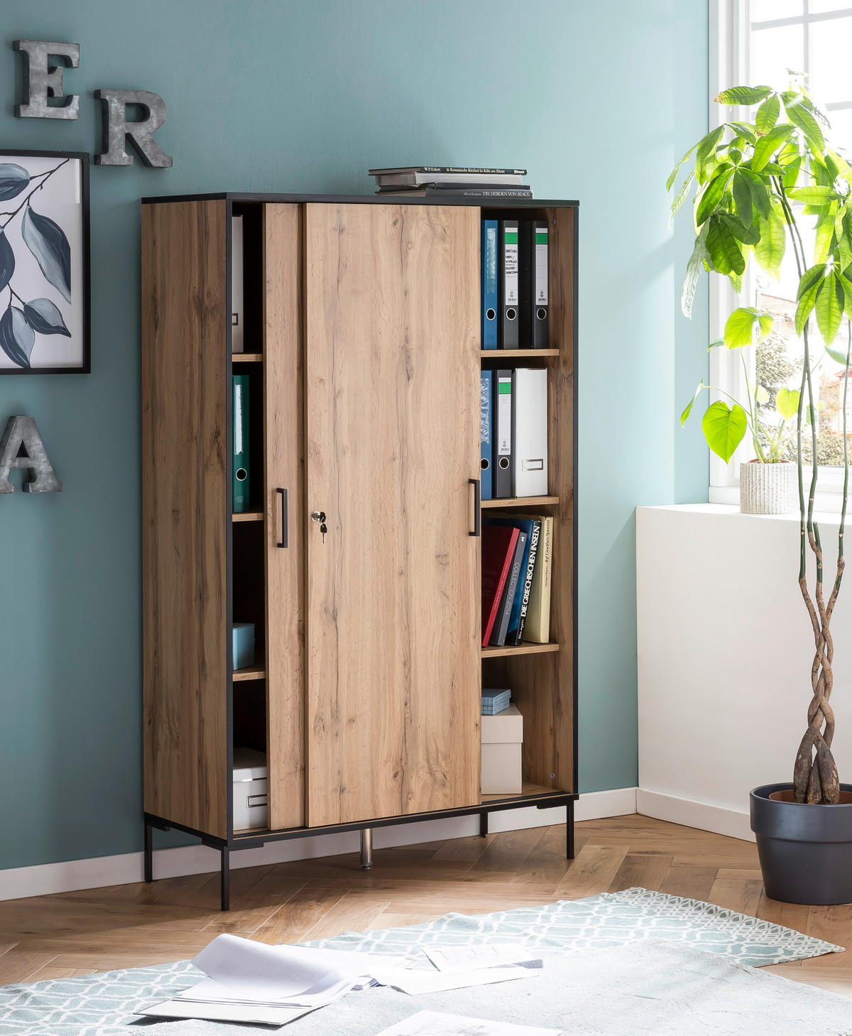 AKTENSCHRANK Eichefarben  - Eichefarben, MODERN, Holzwerkstoff (100,1/163,8/41cm) - MID.YOU