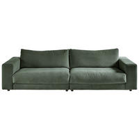 MEGASOFA Feincord Olivgrün  - Schwarz/Olivgrün, Design, Kunststoff/Textil (290/86/127cm) - Pure Home Lifestyle