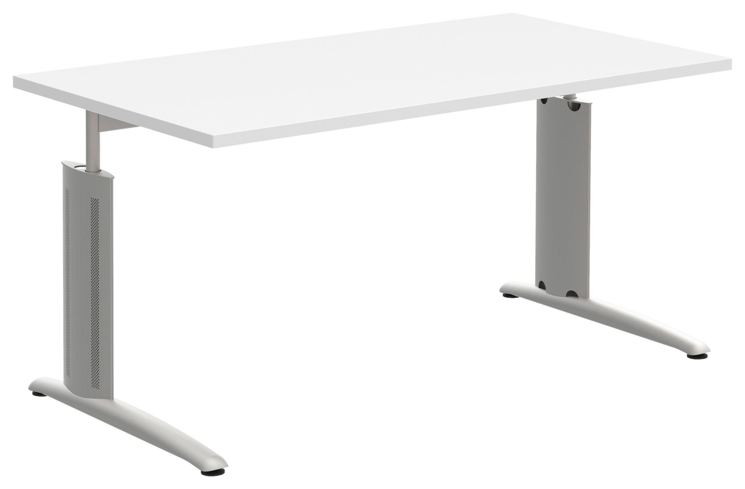 Moderano Schreibtisch Weiß, 80x70-82x140 cm