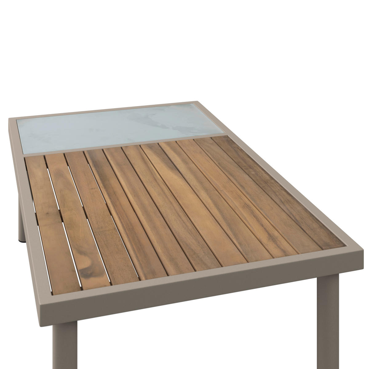 LOUNGEGARNITUR   Akazie massiv Eisen  - Creme/Akaziefarben, MODERN, Holz/Textil (215l) - Ambia Garden