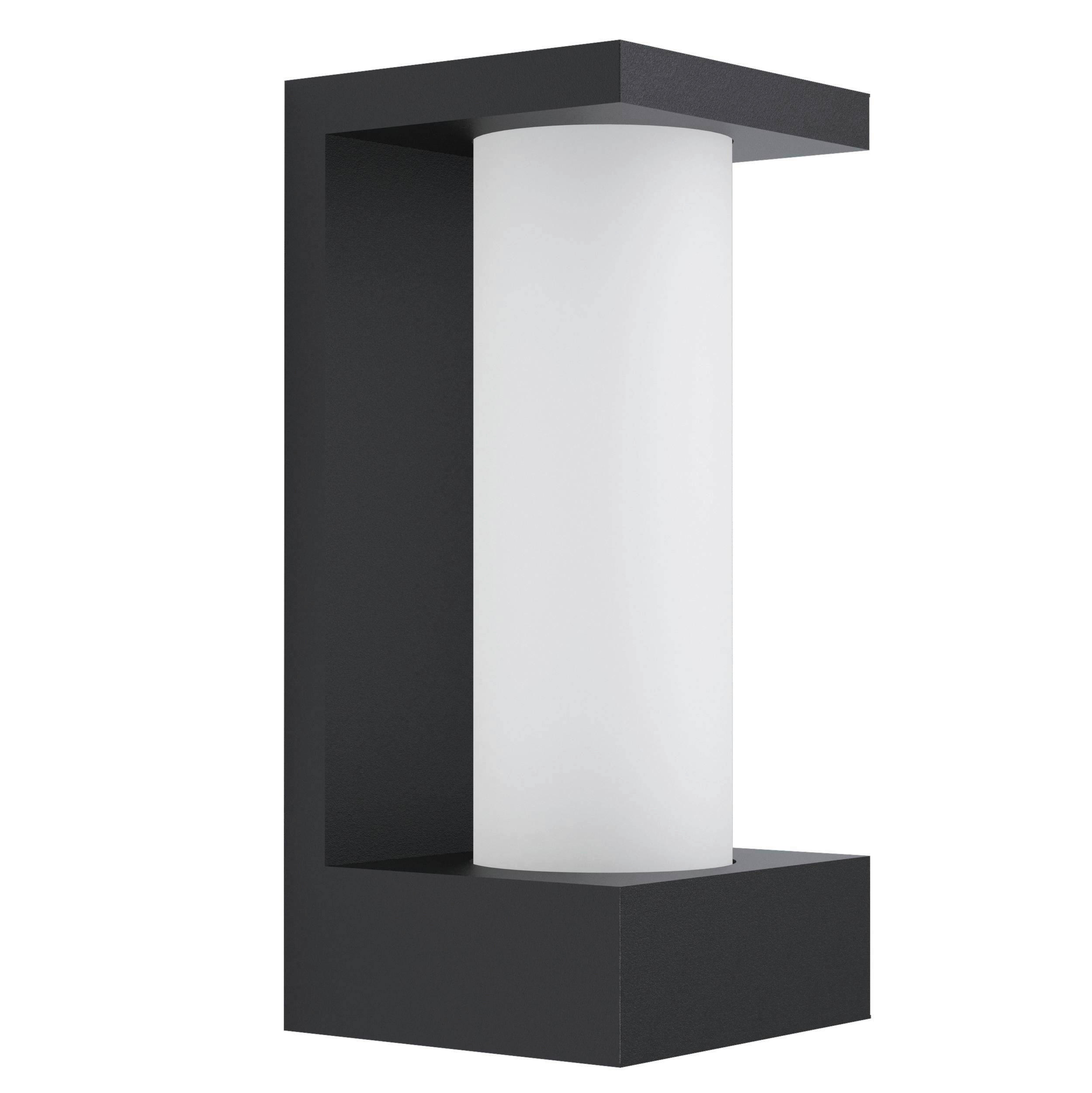 AUSSENWANDLEUCHTE Cividino 26/12/11,5 cm  - Schwarz/Weiß, KONVENTIONELL, Glas/Metall (26/12/11,5cm) - Eglo