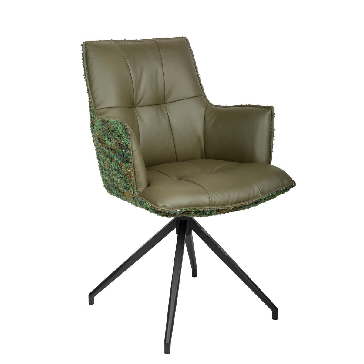 ŽIDLE S PODRUČKAMI, železo, žakár, mikrovlákno, zelená, černá - černá/zelená, Design, kov/textil (59/89,5/63cm) - Novel