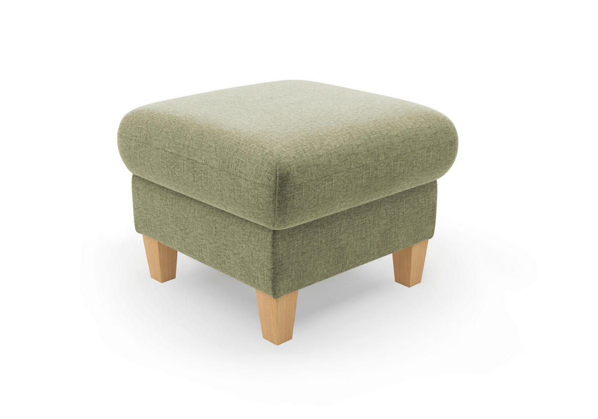HOCKER Flachgewebe Hellgrün  - Eichefarben/Hellgrün, KONVENTIONELL, Holz/Textil (58/47/58cm) - Sit & More