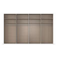 SCHWEBETÜRENSCHRANK 360/223/68 cm 4-türig Weiß Hochglanz, Weiß  - Weiß Hochglanz/Alufarben, Basics, Holzwerkstoff/Metall (360/223/68cm) - Novel