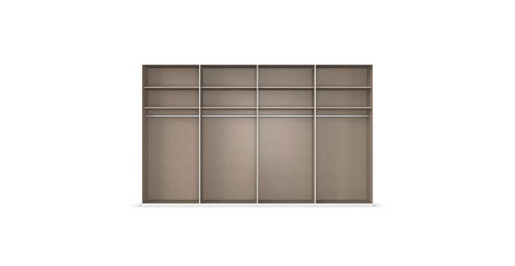SCHWEBETÜRENSCHRANK 360/223/68 cm 4-türig Weiß Hochglanz, Weiß  - Weiß Hochglanz/Alufarben, Basics, Holzwerkstoff/Metall (360/223/68cm) - Novel