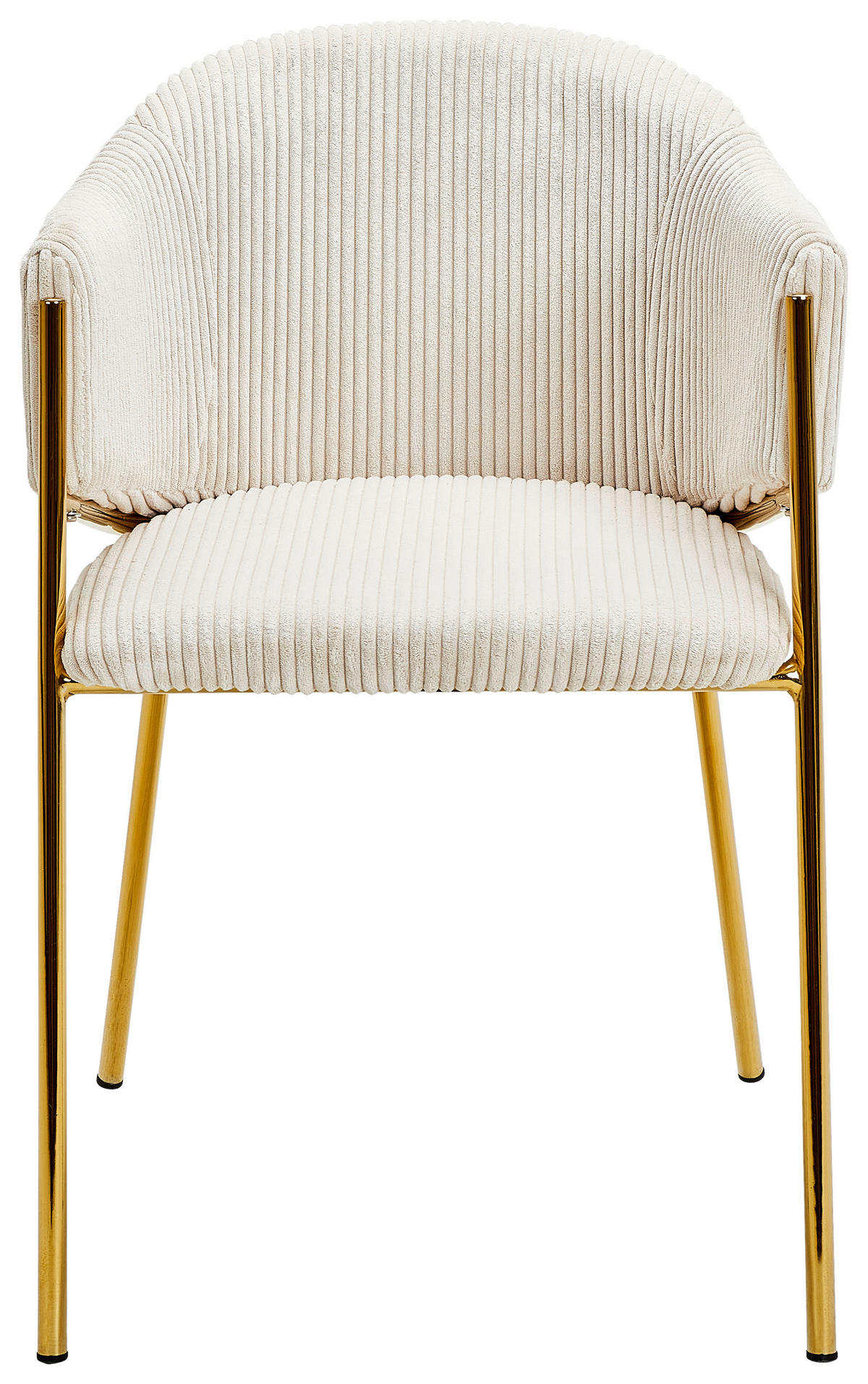 ARMLEHNSTUHL  in Eisen Cord  - Beige/Goldfarben, Design, Textil/Metall (53/78/61cm) - Ambia Home