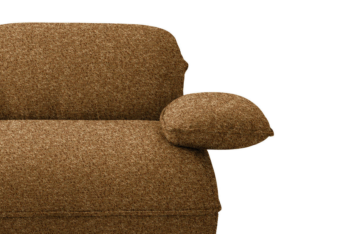 ECKSOFA  in Chenille Cognac Rücken echt, Armteilverstellung, Kopfteilverstellung  154/343 cm  - Cognac/Schwarz, Design, Kunststoff/Textil (154/343cm) - Koinor