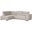 ECKSOFA Greige Struktur  - Greige/Schwarz, Design, Kunststoff/Textil (205/284cm) - Xora