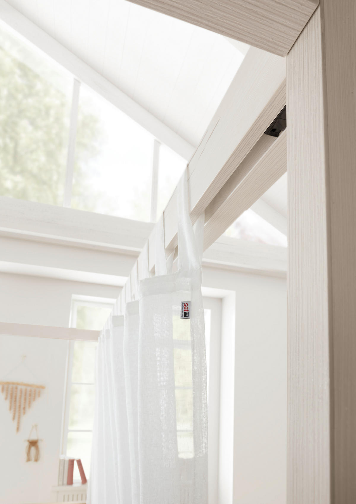 BETTVORHANG - Transparent/Weiß, Basics, Textil (140/245cm) - SetOne by Musterring