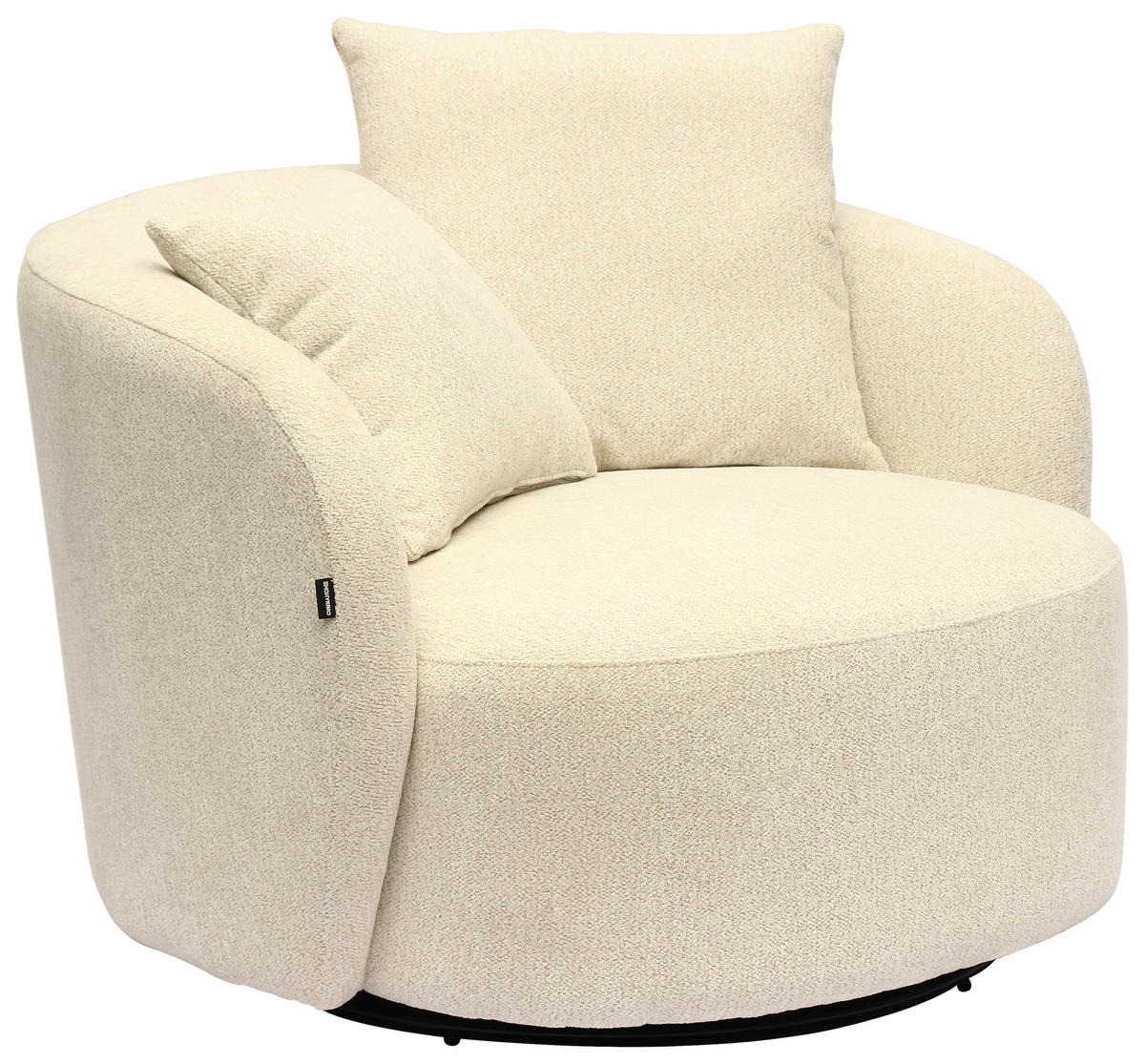 SESSEL in Webstoff Naturfarben  - Schwarz/Naturfarben, Design, Textil/Metall (101/82/97cm) - Carryhome