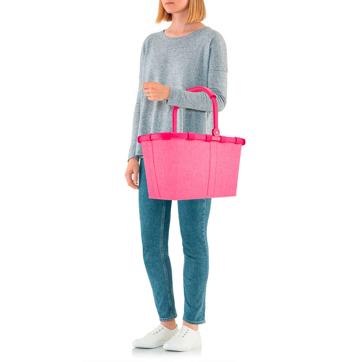 NÁKUPNÍ KOŠÍK pink - pink/černá, Basics, textil (49/29/28cm) - Reisenthel