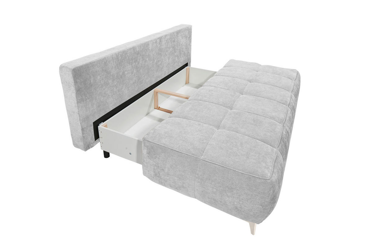 SCHLAFSOFA ELISA Webstoff Silberfarben  inkl. Bettkasten  - Kaschmir/Silberfarben, MODERN, Kunststoff/Textil (215/96/106cm) - MID.YOU