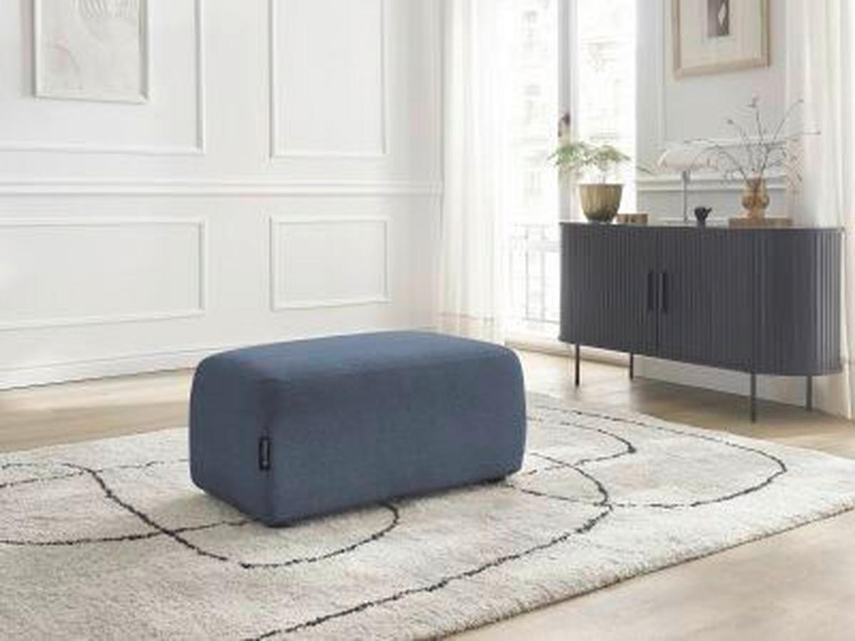 HOCKER ATILLA Flachgewebe Blau  - Blau/Schwarz, MODERN, Kunststoff/Textil (92/44/48cm)