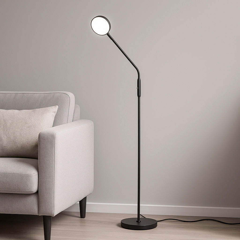 LED-STEHLEUCHTE Sorento 23/138/45 cm   - Schwarz, Design, Metall (23/138/45cm) - Fischer & Honsel