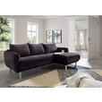 ECKSOFA Dunkelgrau Flachgewebe  - Dunkelgrau/Buchefarben, KONVENTIONELL, Holz/Textil (230/144cm) - Carryhome