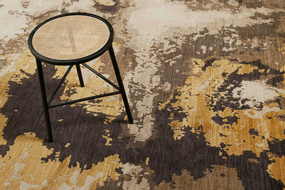 FLACHWEBETEPPICH 50/80 cm Manhattan Schwarz, Goldfarben, Beige  - Beige/Goldfarben, Design, Textil (50/80cm) - Esprit