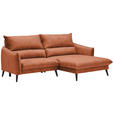 ECKSOFA in Velours Rostfarben  - Rostfarben/Schwarz, Design, Holz/Textil (238/170cm) - Carryhome