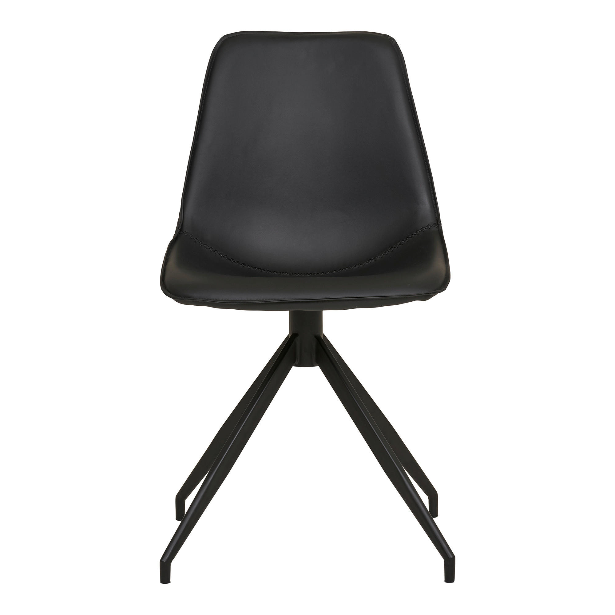 STUHL-SET 2 Stück  in Lederlook  - Schwarz, MODERN, Textil/Metall (48/86/56cm) - MID.YOU