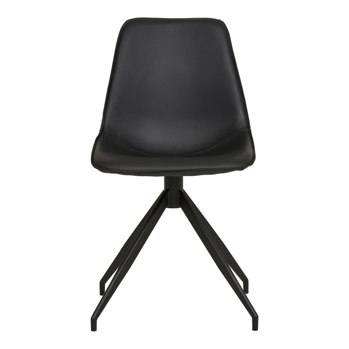 STOLSET 2 styck läderimitation  - svart, Modern, metall/textil (48/86/56cm) - MID.YOU