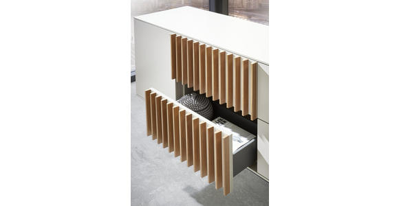 WOHNWAND 308/216/47 cm in Weiß, Eichefarben - Eichefarben/Schwarz, Design, Glas/Holz (308/216/47cm) - Ambiente