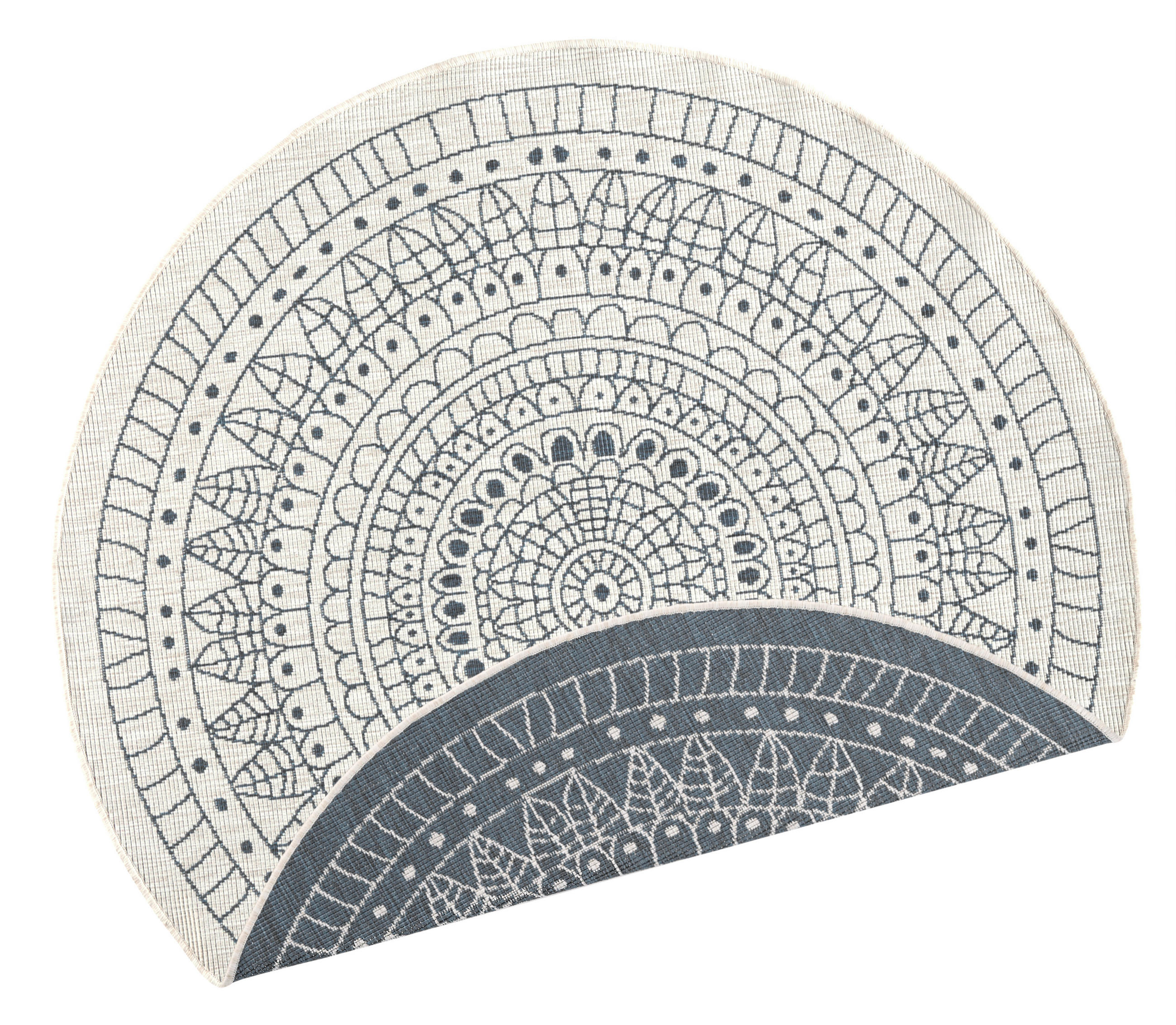 OUTDOORTEPPICH 200 cm Twin Creme, Grau  - Creme/Grau, Design, Kunststoff (200cm)