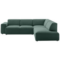 ECKSOFA Grün Cord  - Schwarz/Grün, Design, Kunststoff/Textil (270/210cm) - Pure Home Lifestyle