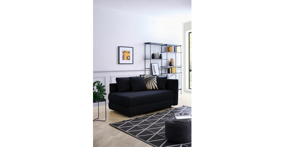 RÉCAMIERE in Flachgewebe Schwarz - Schwarz, Design, Kunststoff/Textil (171/71-88/93cm) - Cantus