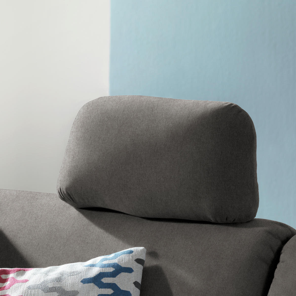 ECKSOFA in Flachgewebe Schlammfarben  227/208 cm  - Schlammfarben/Eichefarben, KONVENTIONELL, Holz/Textil (227/208cm) - Sedda